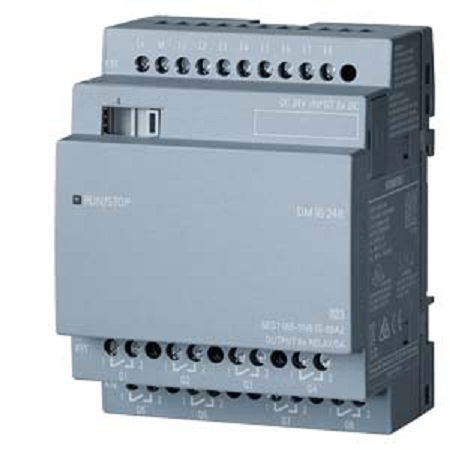 Módulo Expansión Entr./Sal. LOGO! DM16 24R, 24V/24V/Relay, 8DI/8DO p/LOGO! 8, SIEMENS