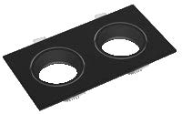 O.B. 2L Gu10 Mov. Plastico Negro (176x88x22)mm Ip20