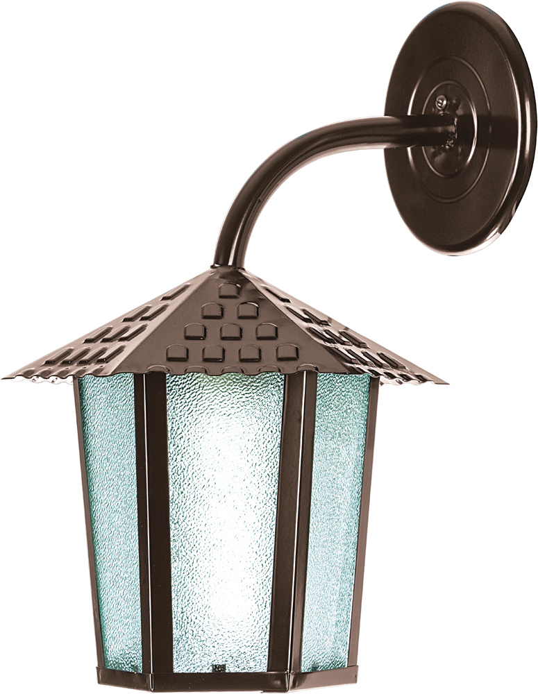 Farol Pared 1L E27 Hex. Marron Dorado (190x200)Mm