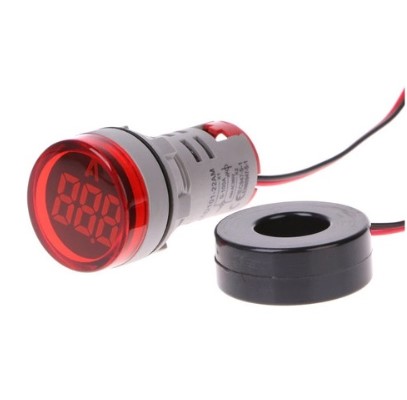 [080191 | AD-22DAMP/R] Luz Pil. Led Amperimetro Roja 0-100A 22Mm Cnc/Ebasee