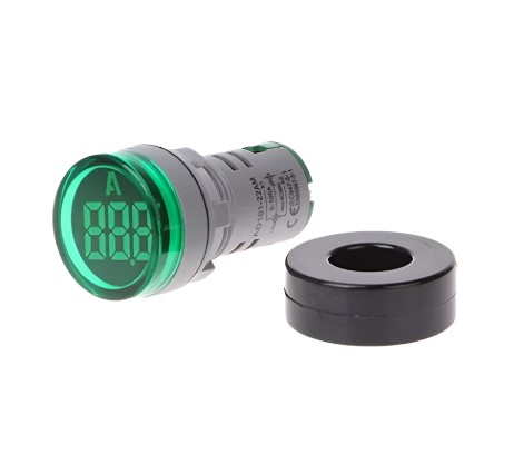 [080194 | AD-22DAMP/G] Luz Pil. Led Amperimetro Verde 0-100A 22Mm Cnc
