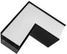 [181656 | L Splicing-B] Angulo Plano En L 20W Alum. Negro/Difusor 3CCT Plast. 320X320mm