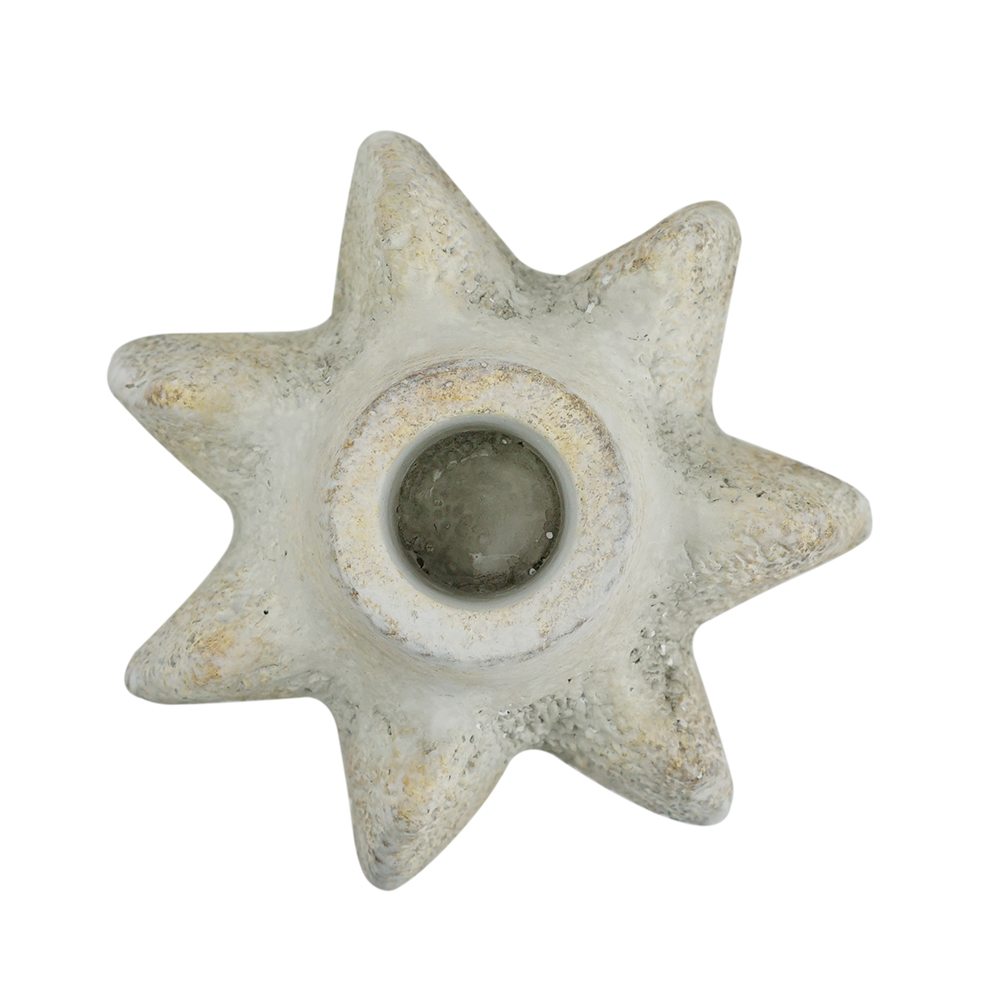 PORTA VELA DE CERAMICA BLANCO TIPO CORAL