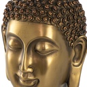 FIGURA DE RESINA DE CABEZA DE BUDA EN ORO VIEJO