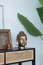 FIGURA DE RESINA DE CABEZA DE BUDA EN ORO VIEJO