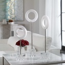 Set3 Figuras De Circulos Blancos De Marmol Con Pedestal
