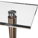 MESA DE METAL DORADO COCTELERA CON TOP DE VIDRIO