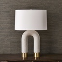 Lamp.Mesa Tipo Marmol Blanca En Forma De U 
