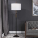 Lamp.De Piso Negra Con Dorado Maud