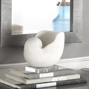 Figura Moderna De Caracol Blanco Con Base De Cristal