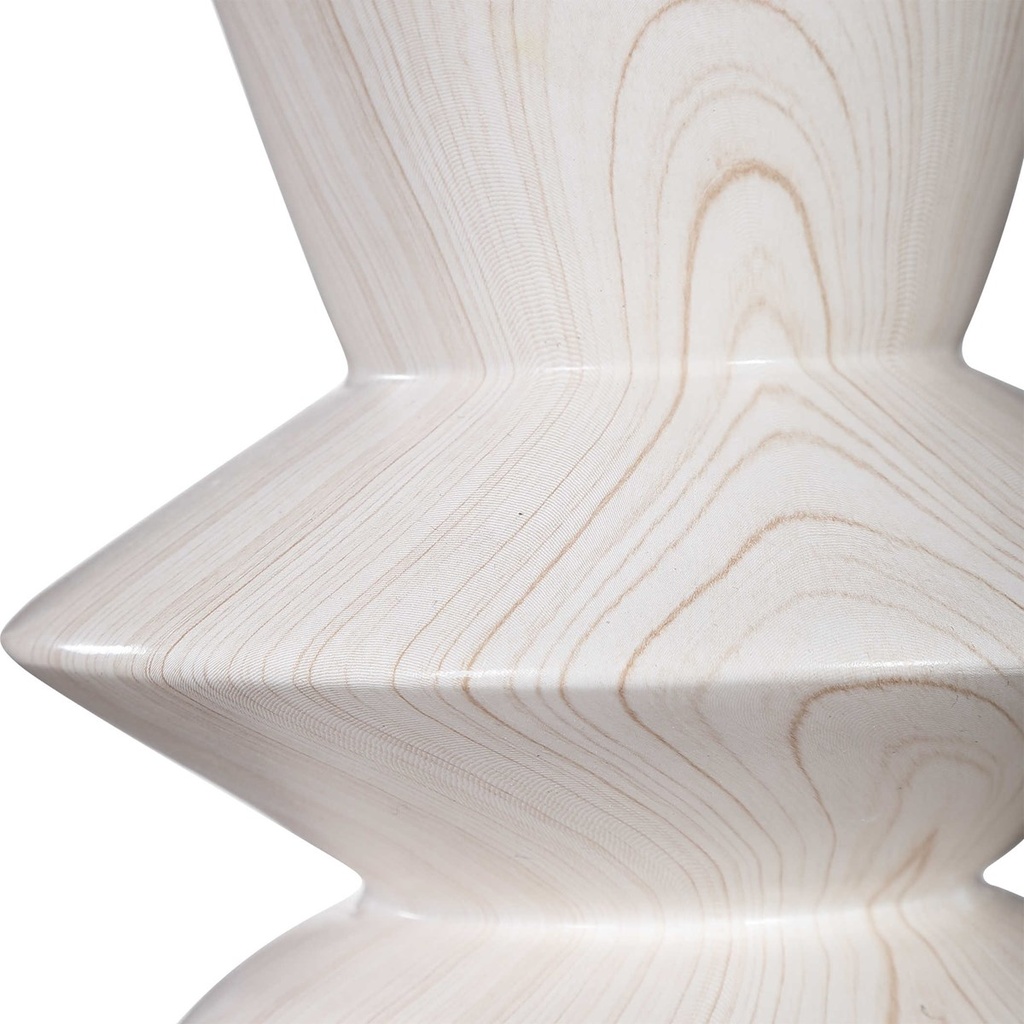 LAMPARA DE MESA DE MADERA COLOR MARFIL