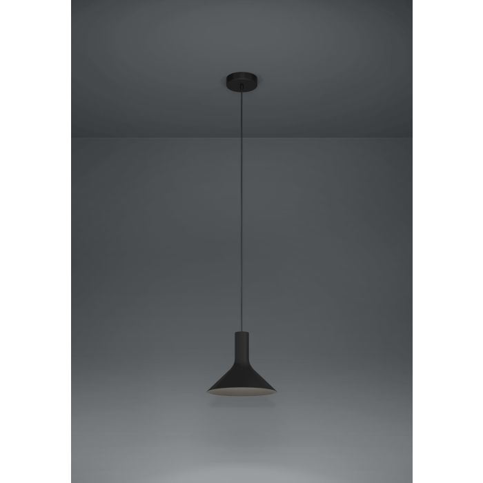 LAMP. COLG. 1L E27 MORESCANA ACERO NEGRO T/CAMPANA (1500X250MM)