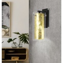 LAMP. PARED 1L E27 PINTO GOLD PANTALLA DORADA + VIDRIO CLARO (270X110MM)