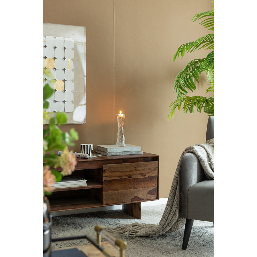 CANDELABRO DE VIDRIO CON TEXTURA