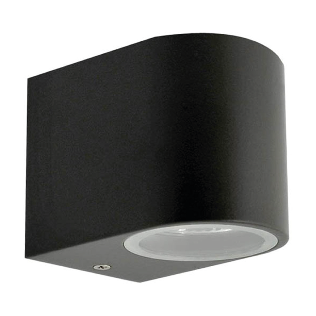 Aplique Pared Borde Red. Alum. 1L Gu10 Negro (68x81x92)mm Ip54