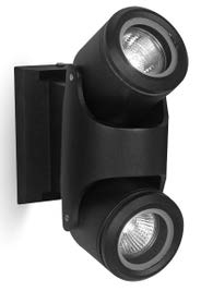 Aplique Pared Ext. 2L Gu10 Movible Negro Ip54