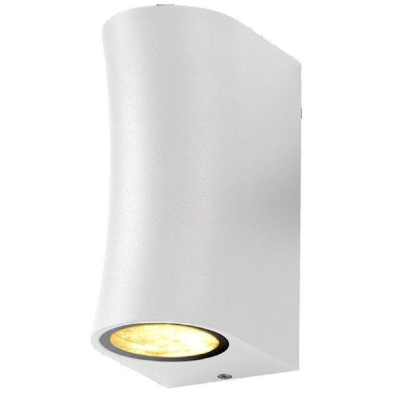 Aplique Pared 2L Gu10 Bid. Ext. Cil. Blanco (80X80X150Mm) Ip54