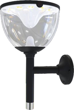 Farol Pared Solar Led 24X19 4W Cabeza Pvc+Metal 3Tonos Luz
