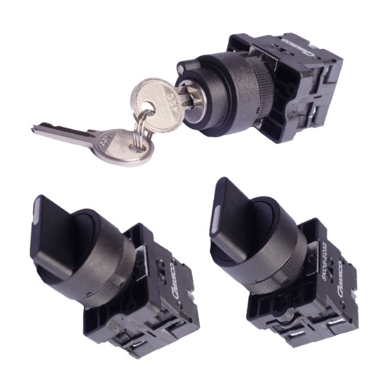 Selector 22Mm. 2 Posiciones 1Na C/Llave Camsco