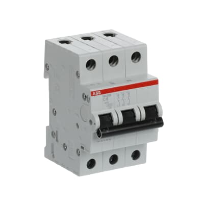 Breaker Riel DIN 3F SH203-C6 - 6A - 6kA, ABB