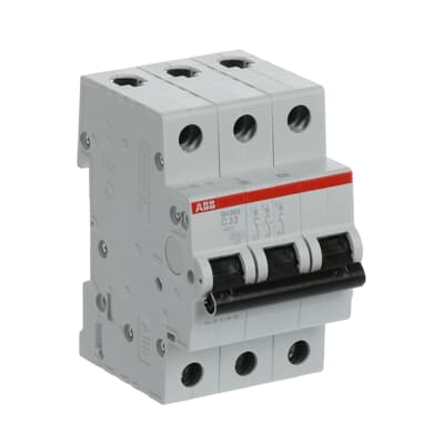 Breaker Riel DIN 3F SH203-C32 - 32A - 6kA, ABB