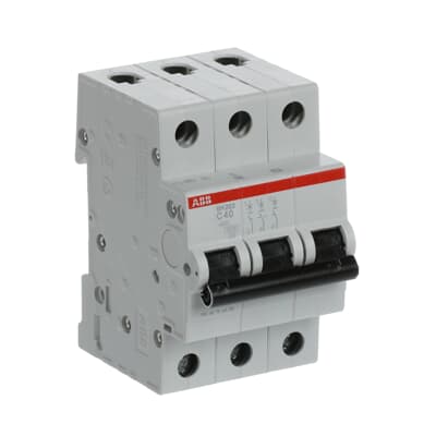 Breaker Riel DIN 3F SH203-C40 - 40A - 6kA, ABB