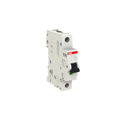 Breaker Riel DIN 1F S201-C20 - 20A - 10kA, ABB