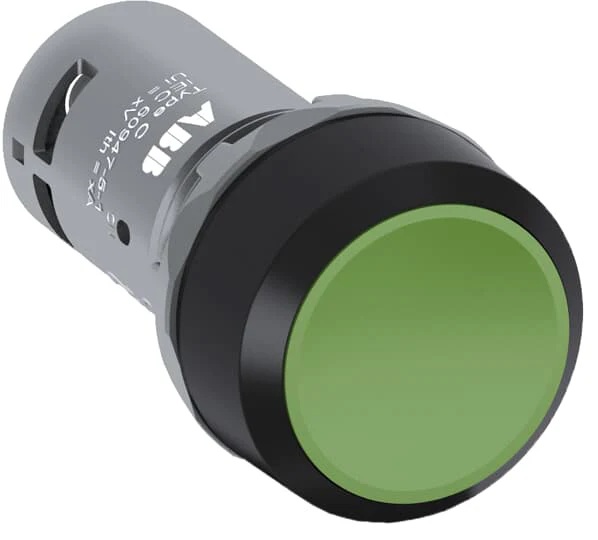 Pulsador Rasante Verde 1No Compacto Abb