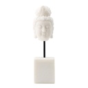 Busto De Buda Con Pedestal Tipo Marmol Color Blanco