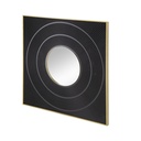 Espejo Cuadrado Negro De Madera Con Marco Dorado Grande