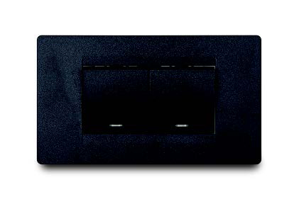 Interruptor Doble Balancin Ancho Negro Premium