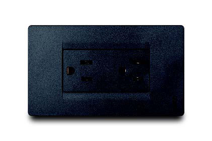 Tomacorriente Doble Amer 2P+E Negro Premium