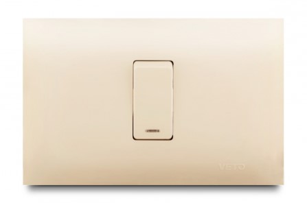Conmutador Simple C/Luz Marfil Veto Vive
