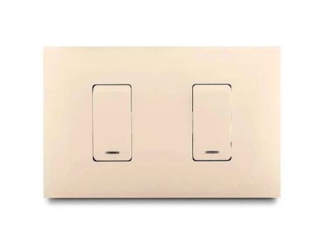 Conmutador Doble C/Luz Marfil Veto Vive