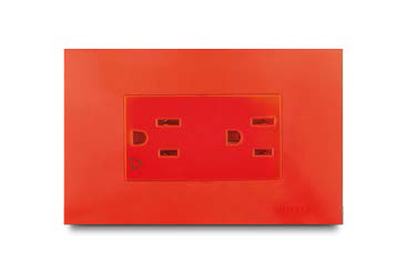 Toma Doble Polar. 2P+Tierra Aislada Naranja Veto