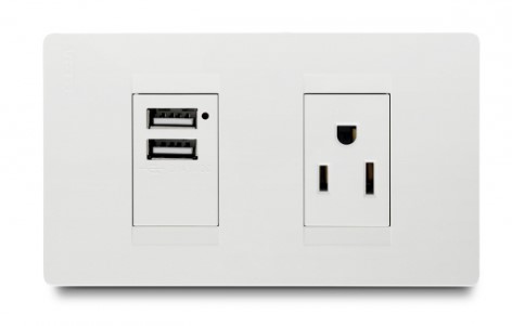 Toma Mixto Toma+2Usb Blanco Veto Vive