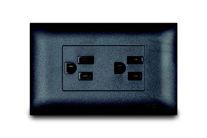 Tomacorriente Doble Amer 2P+E Negro Veto Vive