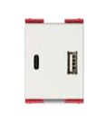 Modulo 1Usb Tipo a +1 Tipo c Blanco Veto Plura