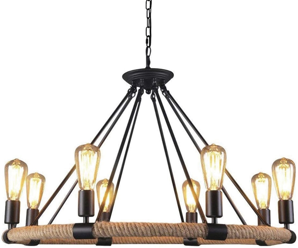 Lamp. Colg. 8L E27 Soga T/Candelabro (D800Cm)