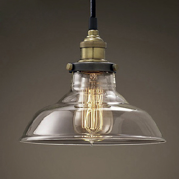 Lamp. Colg. 1L E27 Metal+Vidrio Cognac (D200Mm)
