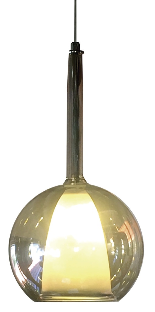 Lamp. Colg. 1L G4 Vidrio Cognac (D180Mm)