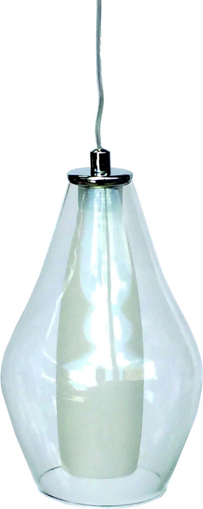 Lamp. Colg. 1G9 Vidrio Claro 20X12Cm