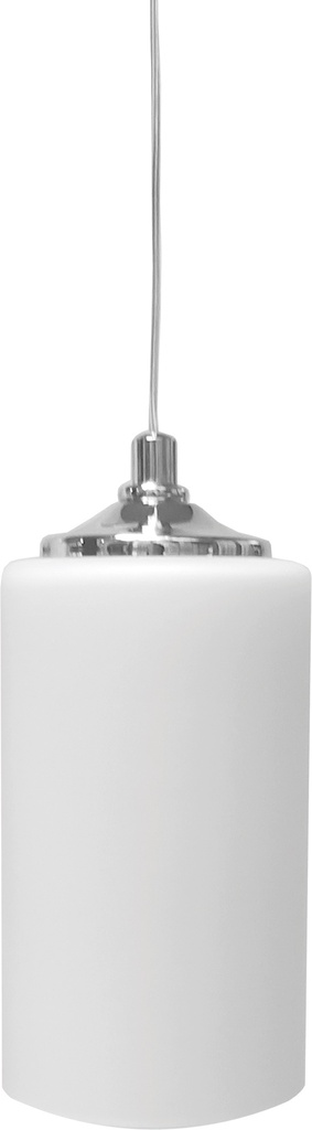 Lamp. Colg. 1L E14 Rectang. Satin+Vidrio Opal H150mm