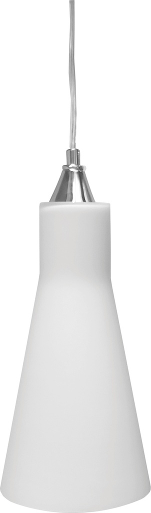 Lamp. Colg. 1L E27 Concavo Satin+ Vidrio Opal (D140xH300)mm