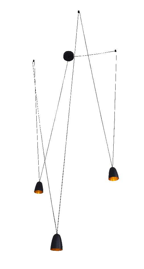 Lamp. Colg. Led 3L 21W Negro