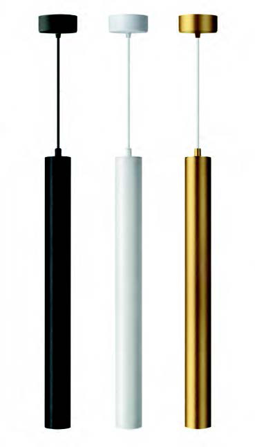 Lamp. colg. 1L GU10 aluminio negro/plata inside (55X900MM)