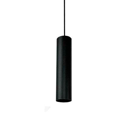 Lamp. Colg. P/Riel 1L GU10 Tubular Alum. Negro+Plata (D55xH300)mm
