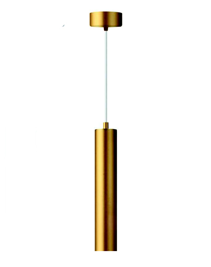 Lamp. colg. 1L GU10 aluminio dorado (55X300MM)
