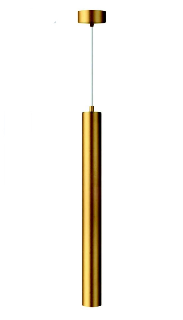 Lamp. colg. 1L GU10 Tubular Alum. Dorado (55x600)mm