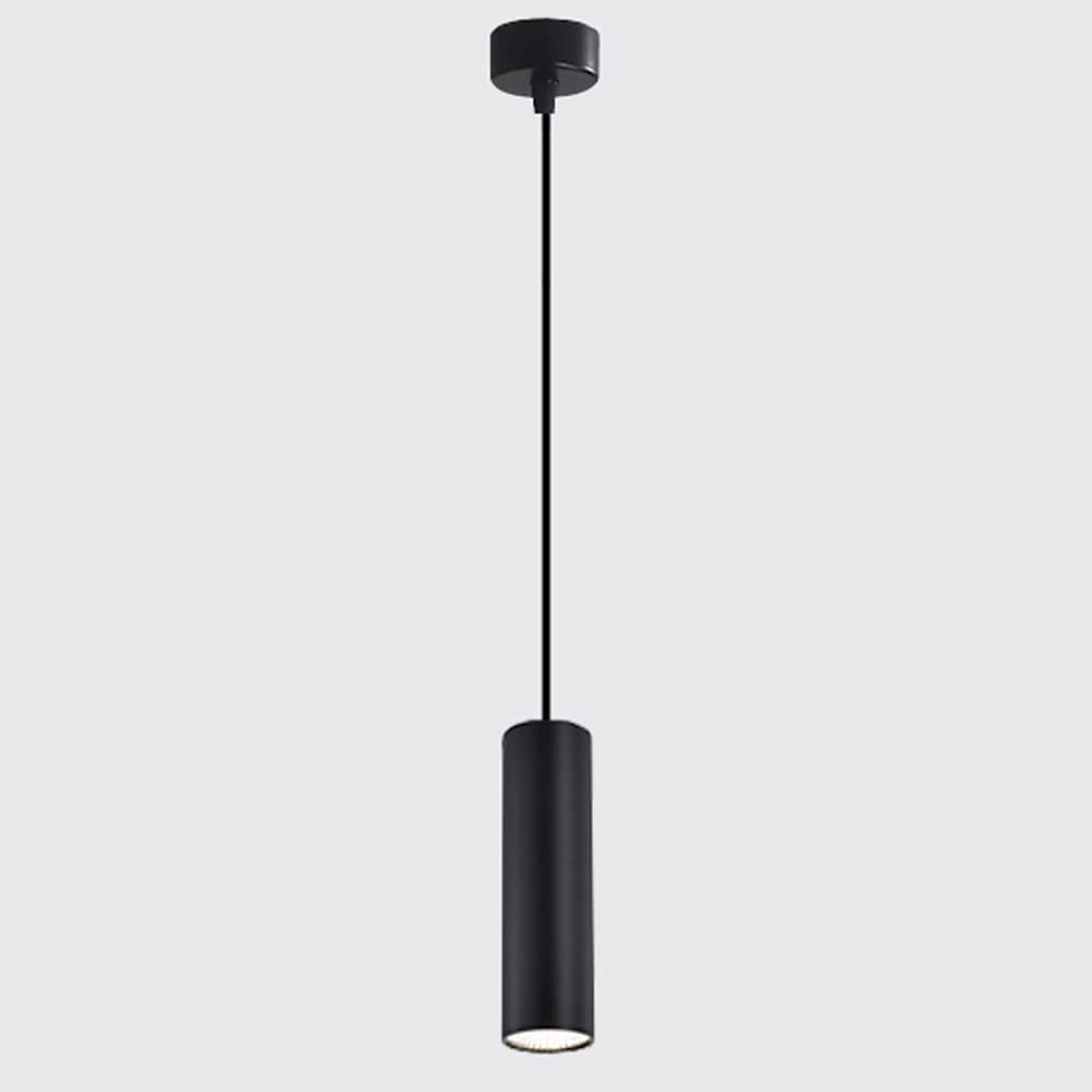 Lamp. colg. 1L GU10 aluminio negro/plata inside (55X300MM)